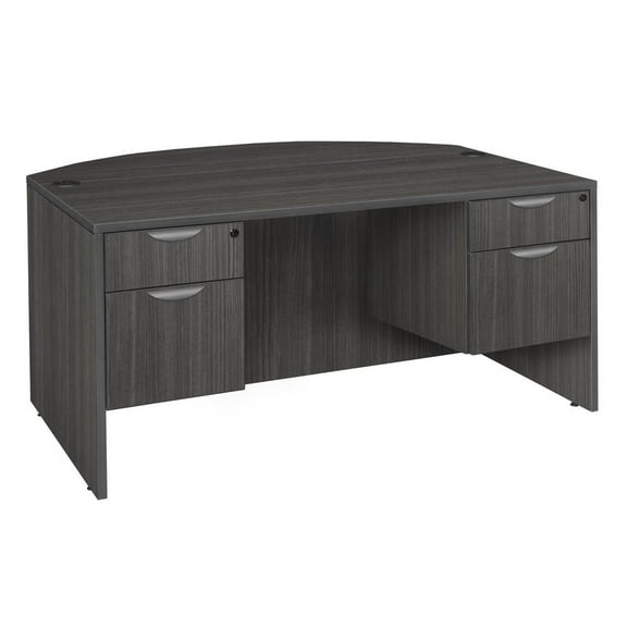 Regency Legacy 71" Bow Front Double Pedestal Desk- Ash Grey