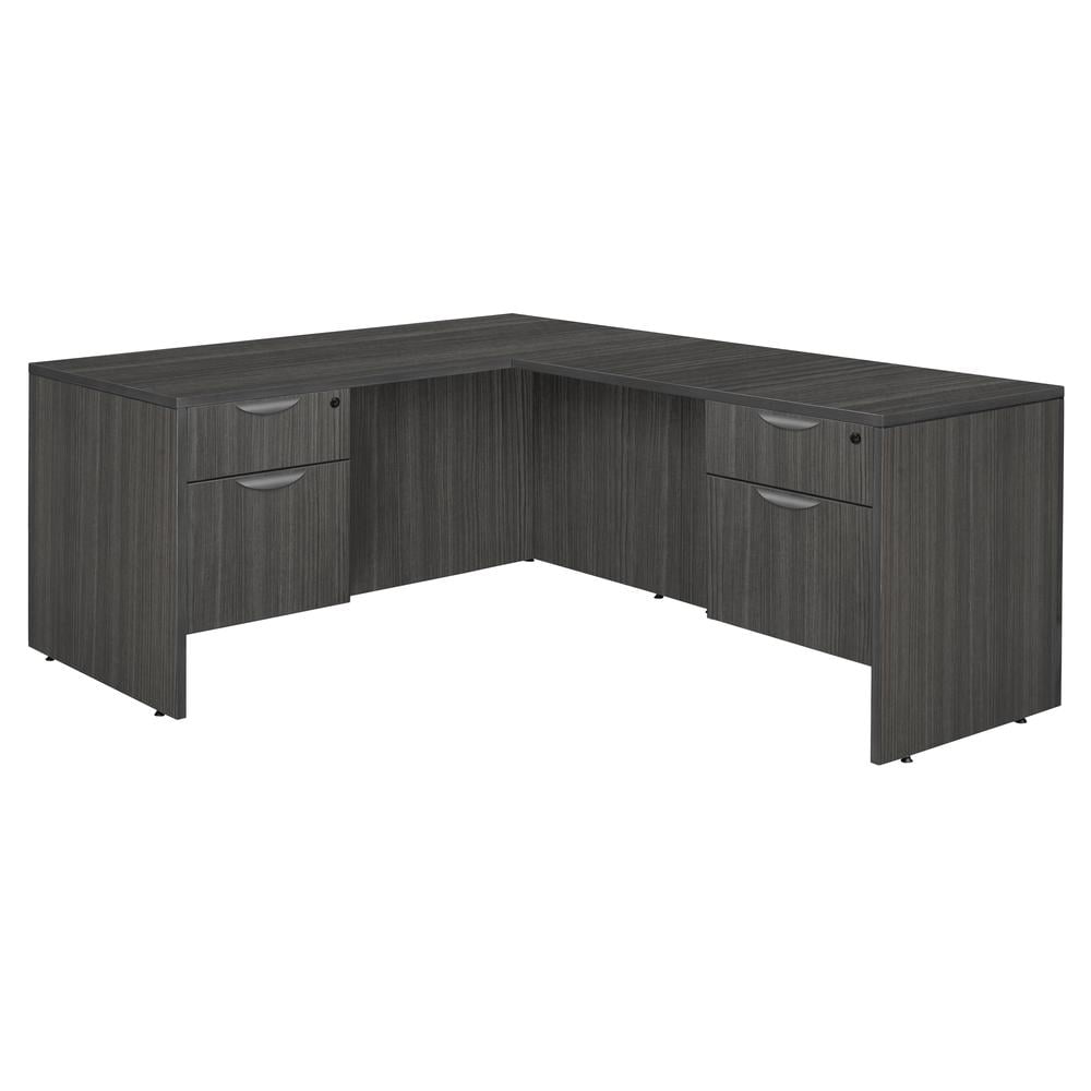 Ash Grey Executive Corner Desk with Filing Cabinet