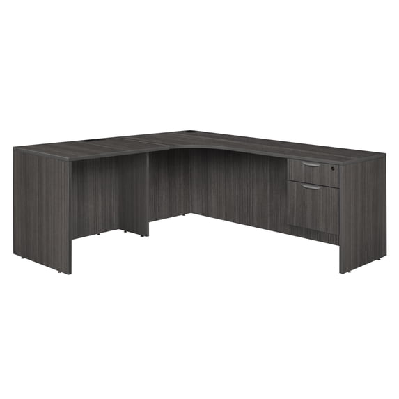 Regency Legacy 71 x 59 in. Single Pedestal Left Corner Credenza- Ash Grey