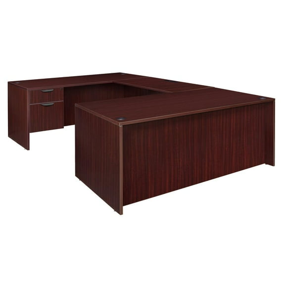 Regency Legacy 71" Single Pedestal U-Desk- Mahogany