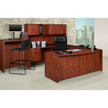 Regency Legacy 71 x 35 in. U Desk with Single Pedestal Drawer Unit- Cherry
