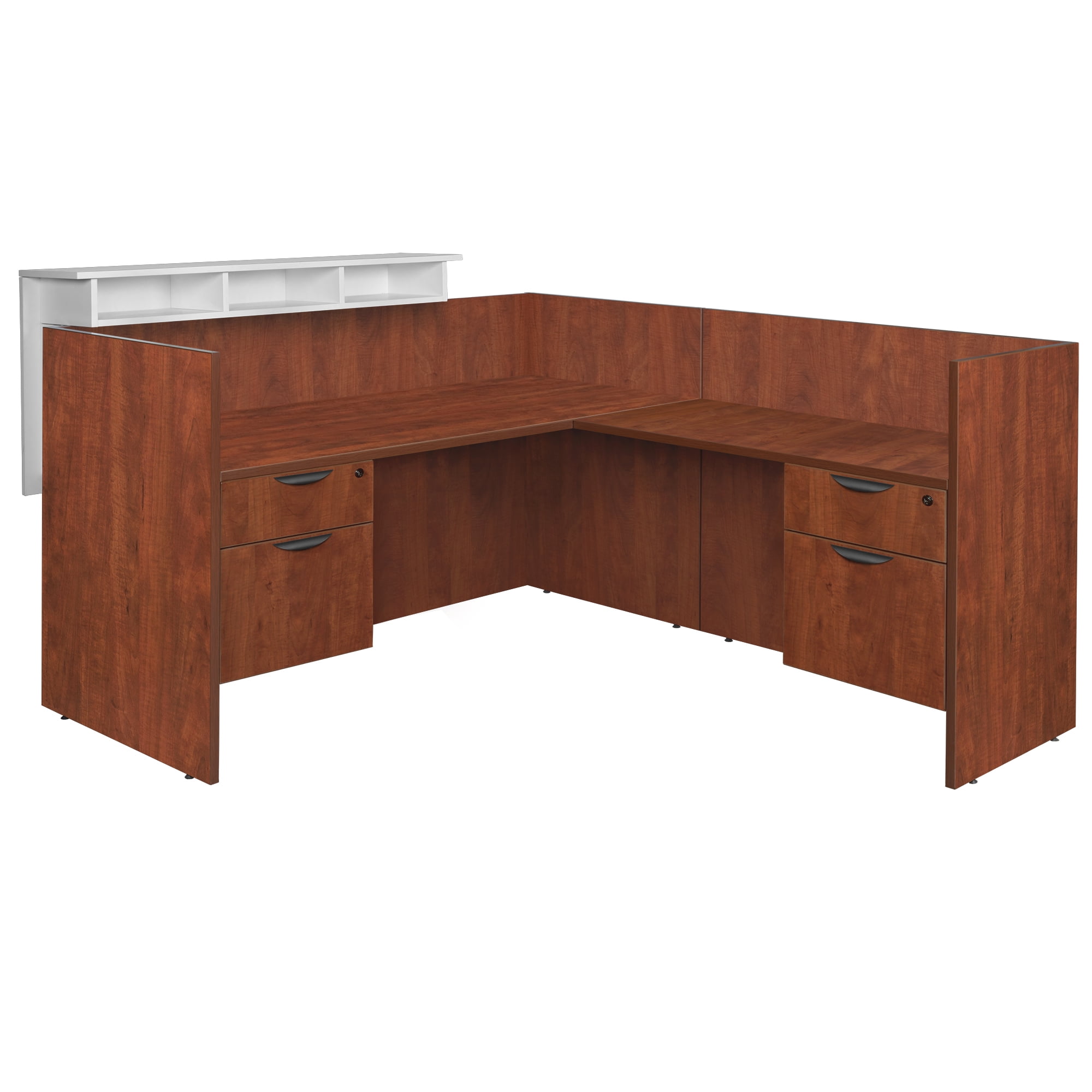 Regency Legacy Double Box File Pedestal Reception Desk with White ...