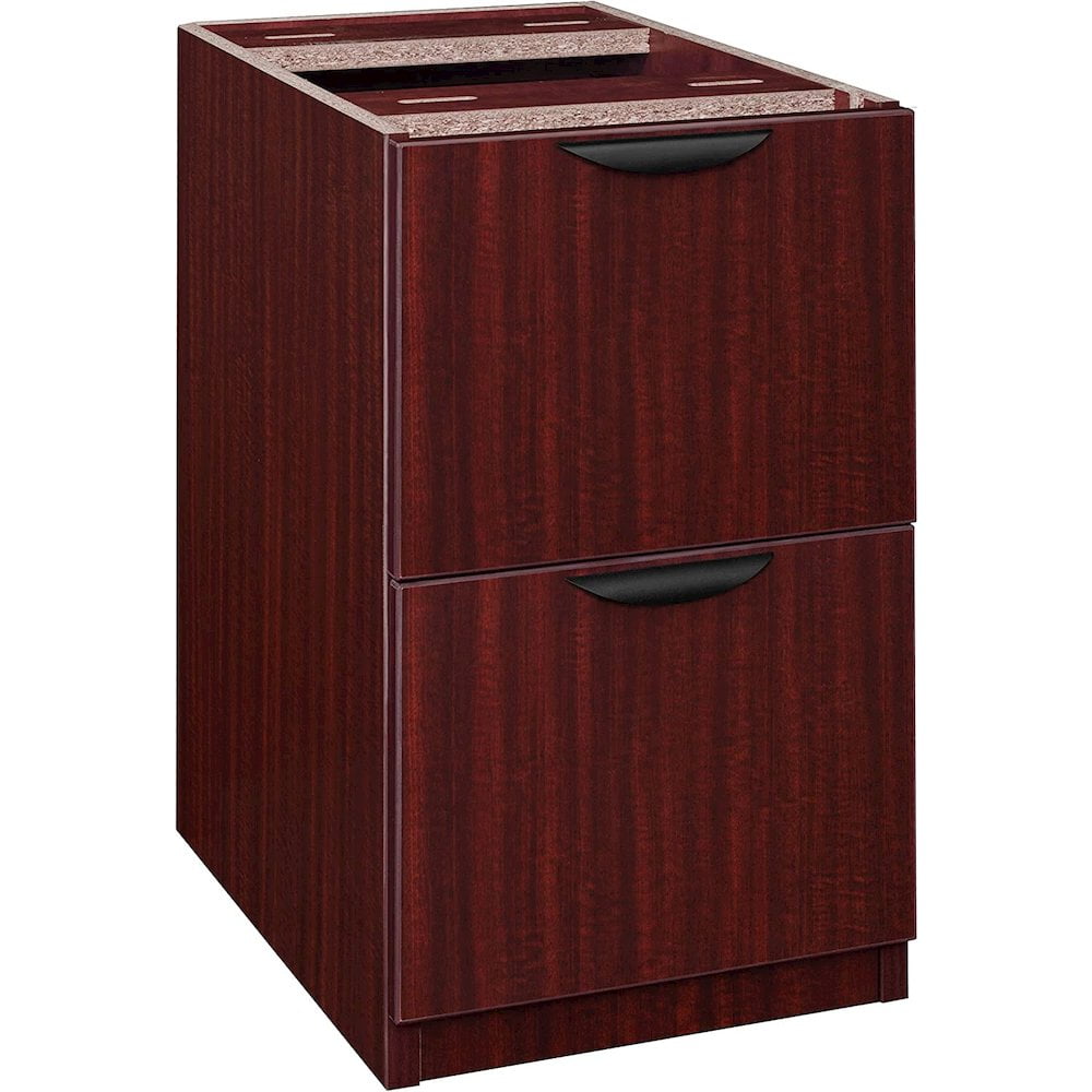 Mahogany 2-Drawer Lockable Legal Size Pedestal File Cabinet