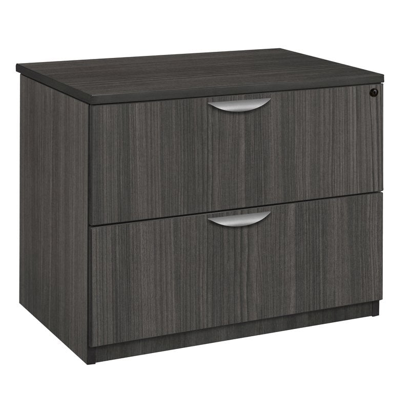 Ash Grey 2-Drawer Lockable Lateral File Cabinet