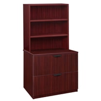 Regency Legacy Lateral File with Open Hutch- Mahogany