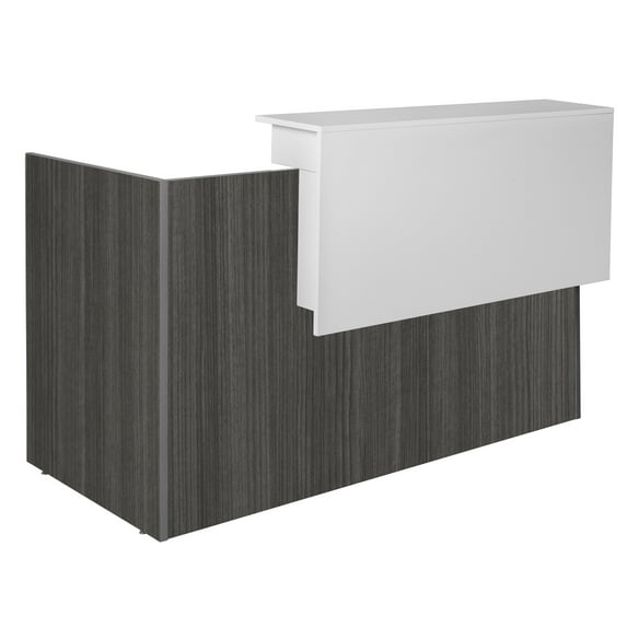 Regency Legacy Reception Desk Shell with White Transaction Top- Ash Grey