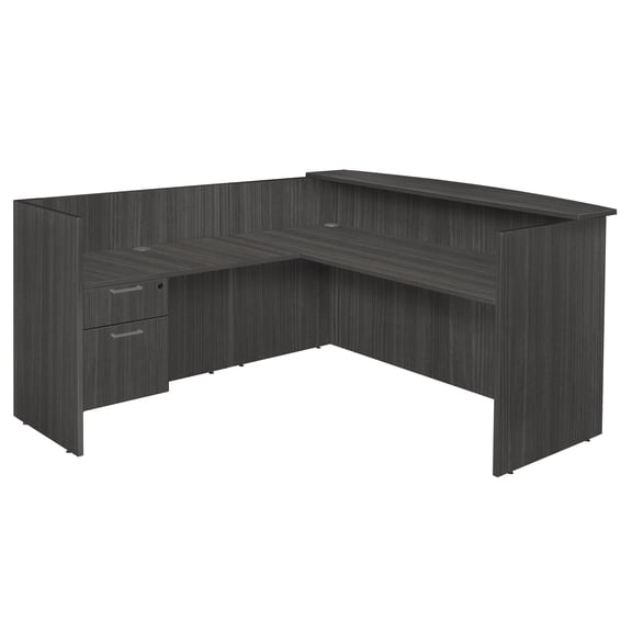 Regency Legacy Single Pedestal Reception Desk- Ash Grey