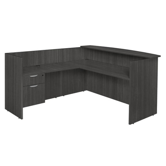 Legacy Single Pedestal Reception Desk- Ash Grey