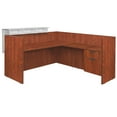 thumbnail image 1 of Regency Legacy Single Pedestal Reception Desk with White Transaction Top- Cherry, 1 of 8