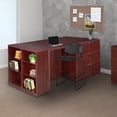 thumbnail image 1 of Regency Legacy Stand Up Desk/ 3 Lateral File Quad with Bookcase End- Mahogany, 1 of 6