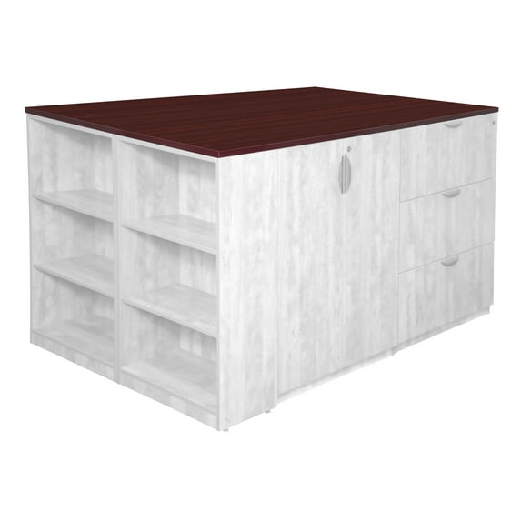 Regency Legacy Stand Up Quad with Bookcase End Top- Mahogany