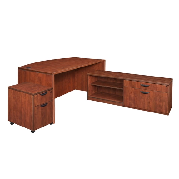 Regency Legacy Traditional 71" L-Shape Melamine Portable Corner Desk, Cherry