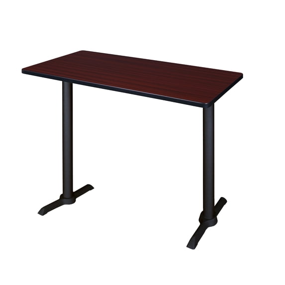 Regency 48 x 24 in. Steel T-Base Cafe Training Seminar Table- Mahogany