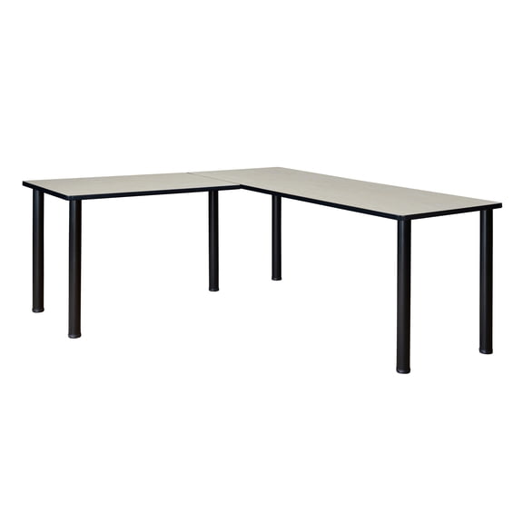 Regency ML722442PLBPBK Kee 72 in. L-Desk with 42 in. Return, Maple & Black