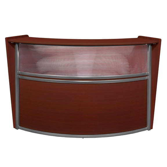Regency Marque 72"W Curved Reception Desk Workstation Mahogany (77310MH)