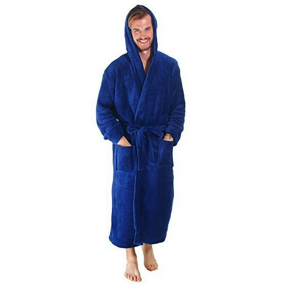 Regency New York Coral Fleece Hooded Robe Navy 2XL/3XL