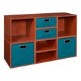 thumbnail image 1 of Niche Cubo Storage Set- 4 Full Cubes/4 Half Cubes with Foldable Storage Bins- Warm Cherry/Teal, 1 of 11