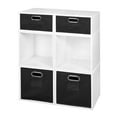 thumbnail image 1 of Regency Niche Cubo Storage Set- 4 Full Cubes/2 Half Cubes with Foldable Storage Bins- White Wood Grain/Black, 1 of 10