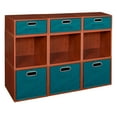 thumbnail image 1 of Regency Niche Cubo Storage Set- 6 Full Cubes/3 Half Cubes with Foldable Storage Bins- Cherry/Teal, 1 of 8