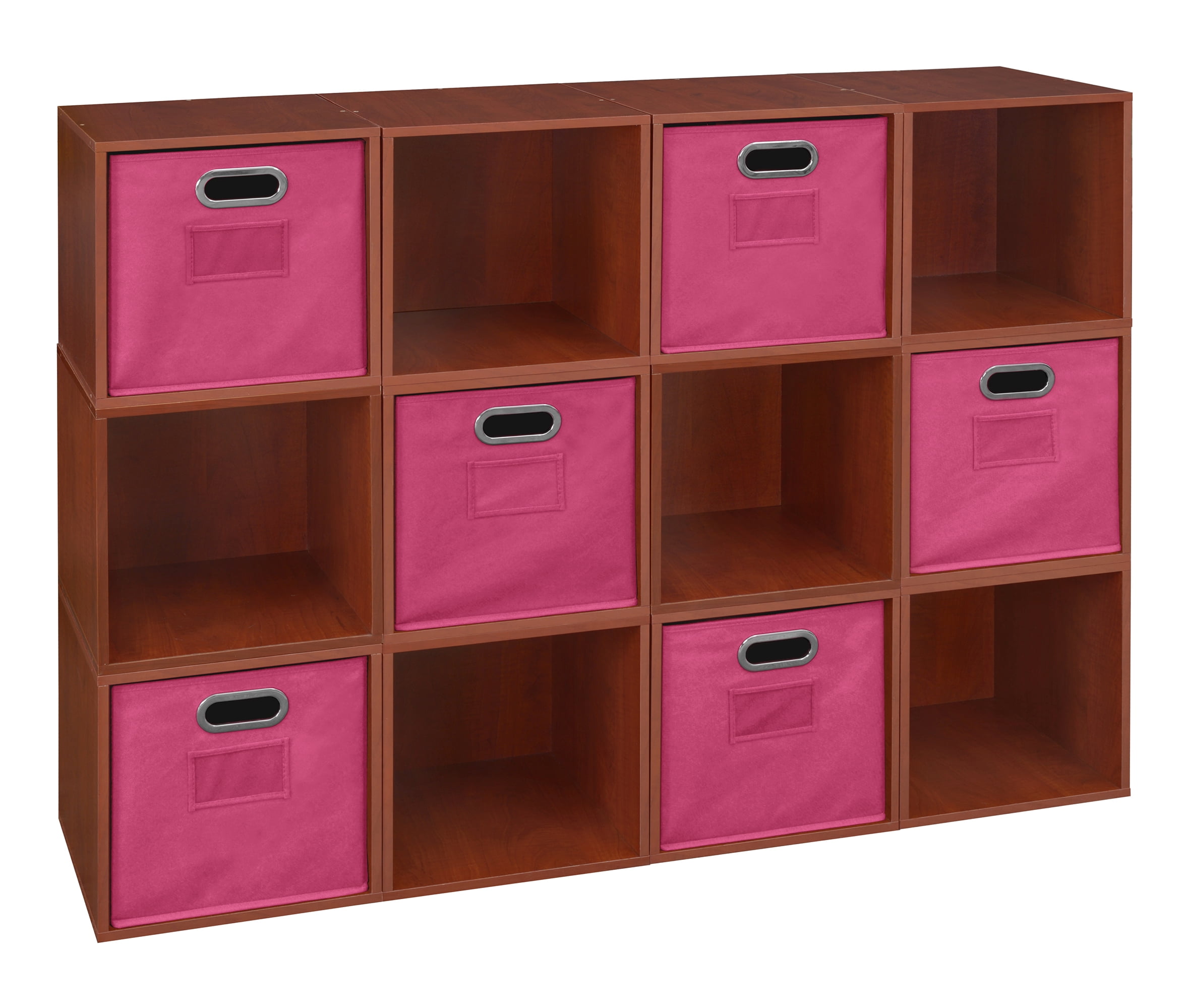 Regency Niche Cubo Storage Set of 12 Cubes and 6 Canvas Bins- Cherry ...