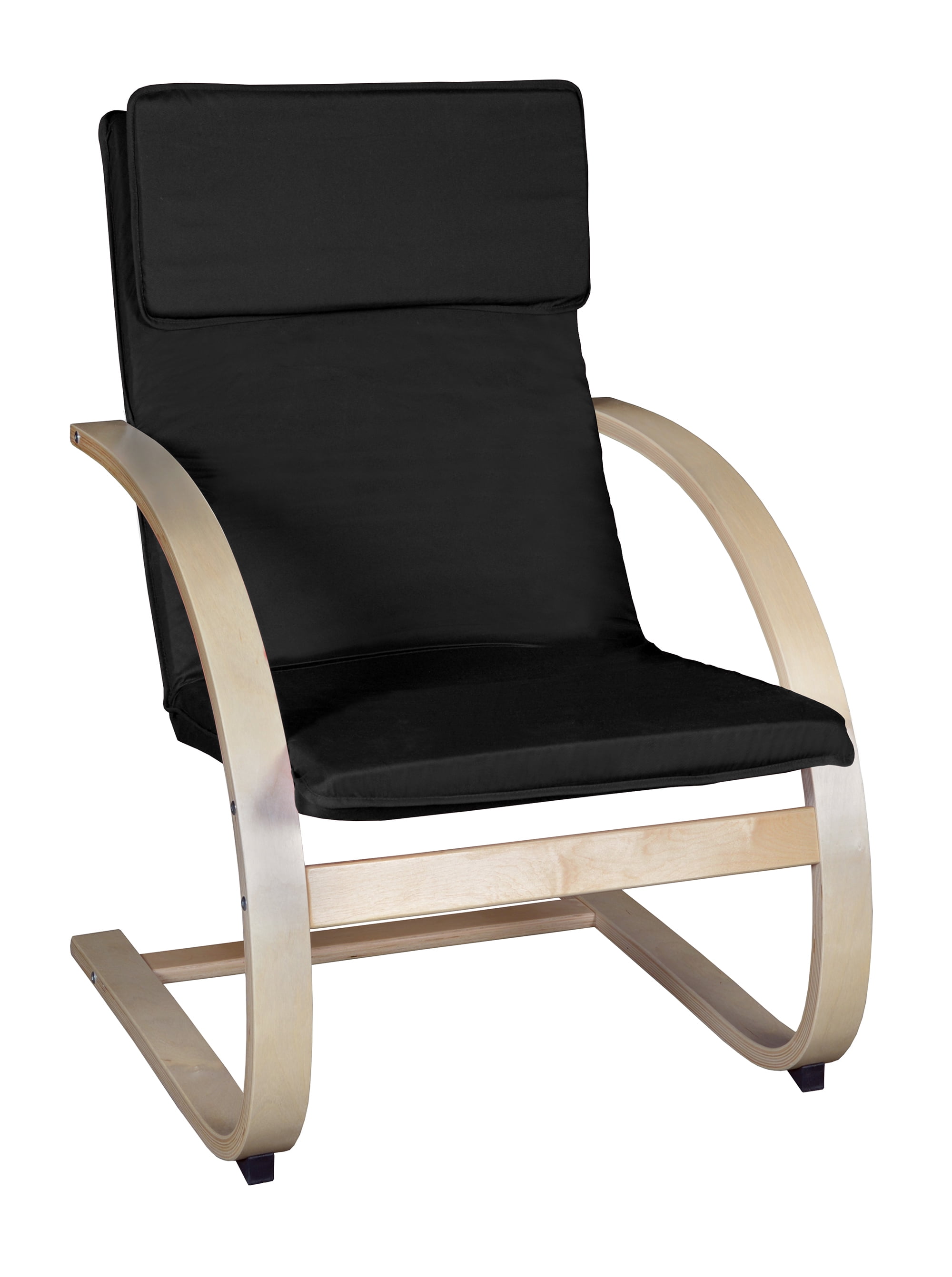 Natural Black Metal Recliner with Cotton Seat