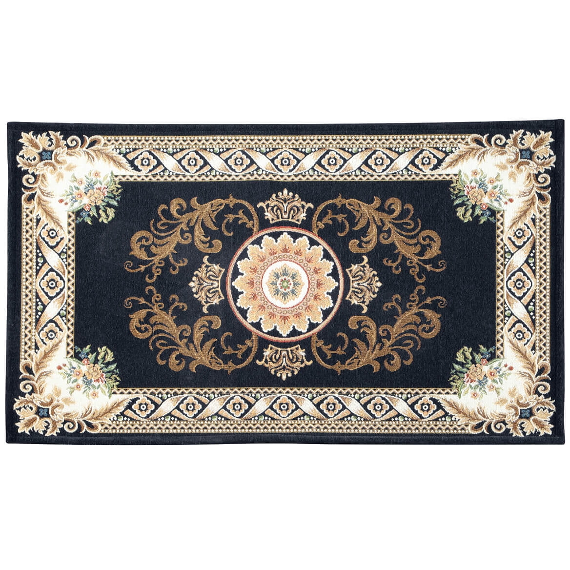 Regency Non-Slip Rug, Rich Color Design, Floral Details, Home Décor ...