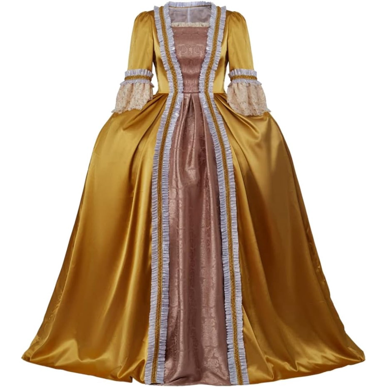 gold regency dress Period Clothing Elegant Ball Gown Imshop