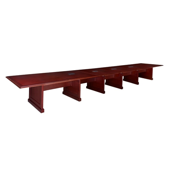 Regency Prestige 24 ft. Traditional Conference Table with 4 Charging Ports- Mahogany