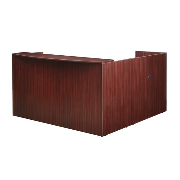 Regency Legacy Reception Desk with Double Pedestal File Cabinet- Mahogany