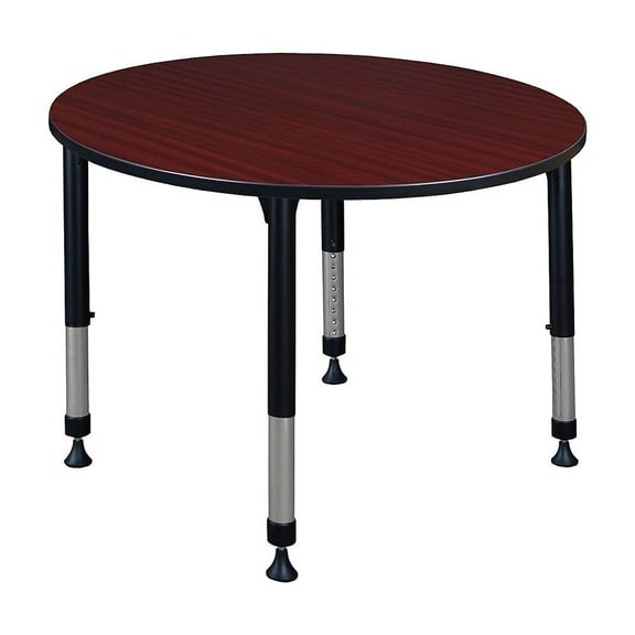 Regency Kee 48 in. Round Height Adjustable Classroom Activity Table- Mahogany