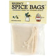 Regency Spice Bag for Bouquet Garnis with Drawstring Tops, Set of 4