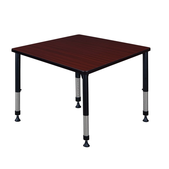 Regency Kee 36 in. Square Height Adjustable Classroom Activity Table- Mahogany