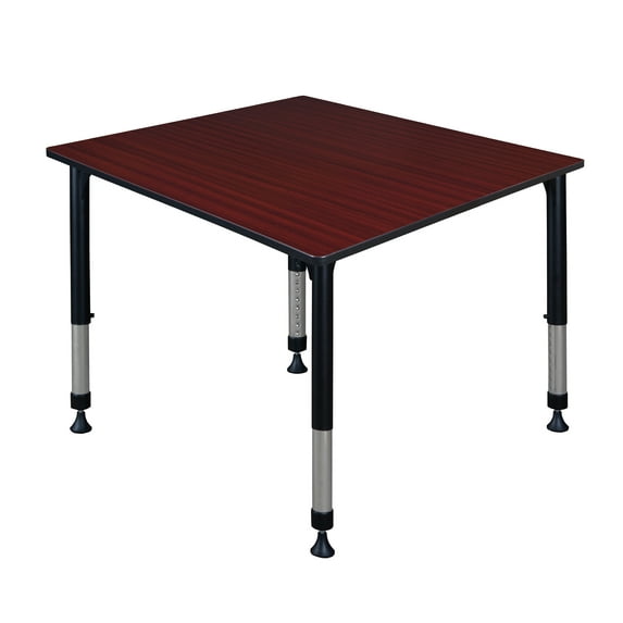 Regency 48 in. Square Height Adjustable Classroom Activity Table- Mahogany
