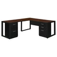 thumbnail image 1 of Regency Structure 66 x 72 in. Corner L Desk with Metal Pedestal Drawer- Cherry, 1 of 10