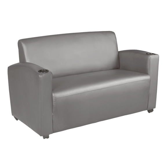 Supernova Vinyl Loveseat in Grey