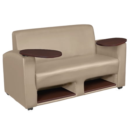 Regency Supernova Tablet Arm Loveseat w/ Storage- Sand/Java