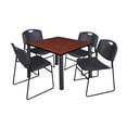 thumbnail image 1 of Regency Kee 36 in Square Breakroom Table- Cherry Top, Black Legs, 4 Zeng Stack Chairs- Black, 1 of 8