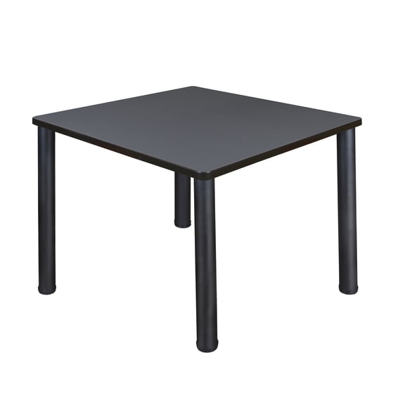 Regency Kee 36 in. Medium Square Breakroom Table- Grey Top, Black Legs