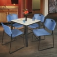 thumbnail image 1 of Regency Kee 36 in Square Breakroom Table- Maple Top, Black Legs, 4 Zeng Stack Chairs- Blue, 1 of 8