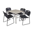 thumbnail image 1 of Regency Kee 36 in Square Breakroom Table- Maple Top, Chrome Legs, 4 Zeng Stack Chairs- Black, 1 of 8