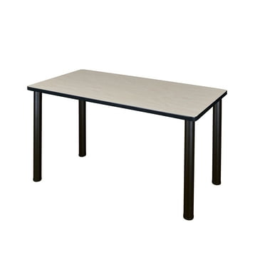 Regency TB4242CHBPBK44BE 42 In. Square Cherry Table & Black Post Legs With 4 Blue Zeng Stack Chairs