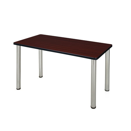 Regency Kee 48 x 24 in. Training Seminar Table- Mahogany Top, Chrome Legs