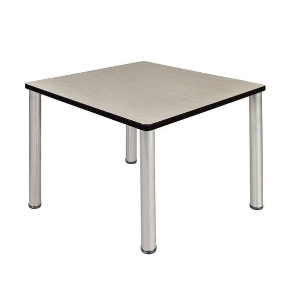 Regency 42 in. Medium Square Breakroom Table- Maple Top, Chrome Legs