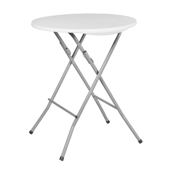Romig Trestle Series 24" Round Commercial Grade Blow-Molded Plastic Fold in Half Table - White