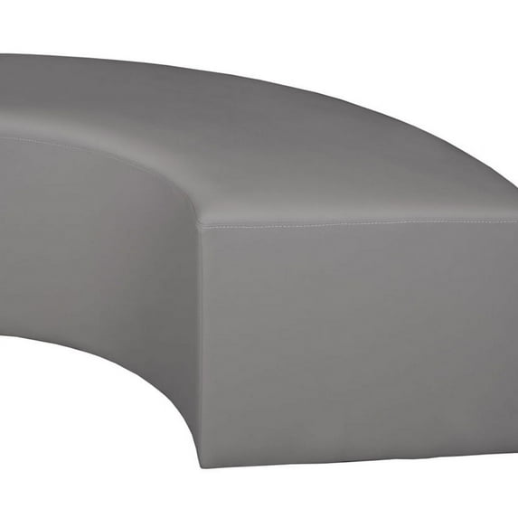 Regency Upholstered Soft Aurora Curved Plush Semi-Circle Ottoman - Grey