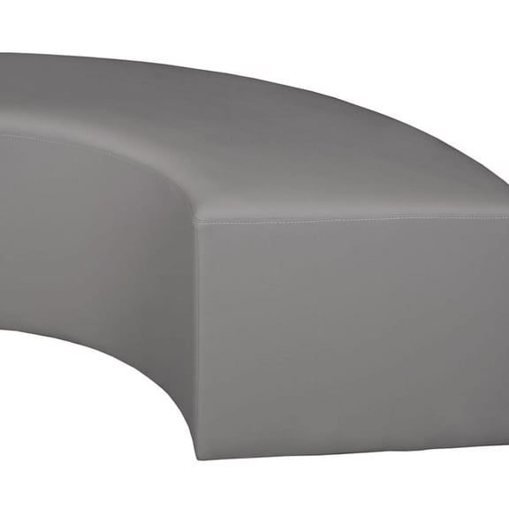 Regency Upholstered Soft Aurora Curved Plush Semi-Circle Ottoman - Grey