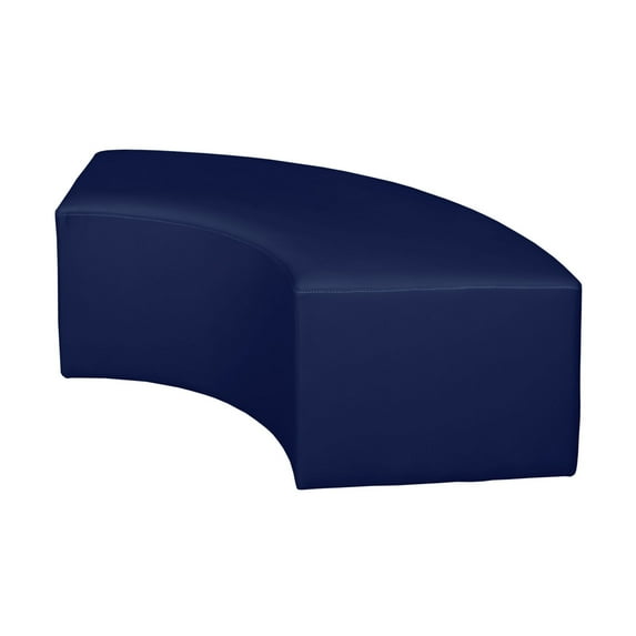 Regency Upholstered Soft Aurora Curved Plush Semi-Circle Ottoman - Naval Blue