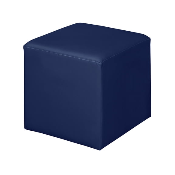 Regency Upholstered Soft Jean Plush Square Ottoman - Naval Blue