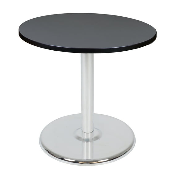 Regency Via 30" Round Platter Base Table- Grey/Chrome
