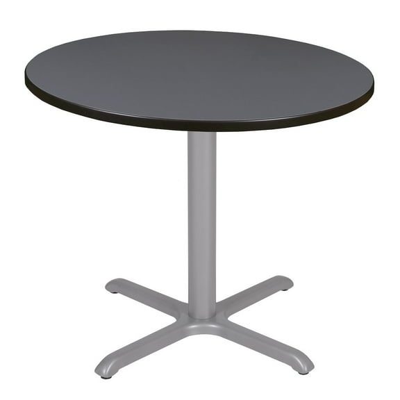 Regency Via 36 inch Round X-Base Table in Grey with Grey Base